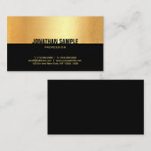 Moderne Schwarz-Glamour-Vorlage Elegantes Top Visitenkarte (Vorne/Hinten)