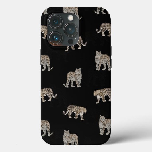 Moderne Schwarz-Glattleopard-Jungtiere Case-Mate iPhone Hülle (Rückseite)