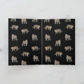 Moderne Schwarz-Glattleopard-Jungtiere Feiertagskarte (Innenseite)
