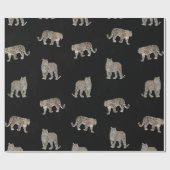 Moderne Schwarz-Glattleopard-Jungtiere Geschenkpapier (Flach)