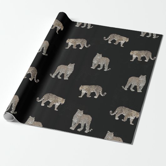 Moderne Schwarz-Glattleopard-Jungtiere Geschenkpapier (Ungerollt)