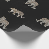 Moderne Schwarz-Glattleopard-Jungtiere Geschenkpapier (Ecke)