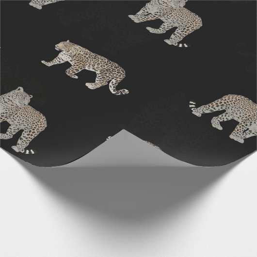 Moderne Schwarz-Glattleopard-Jungtiere Geschenkpapier (Ecke)