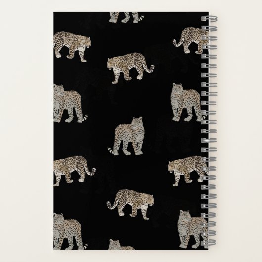Moderne Schwarz-Glattleopard-Jungtiere Notizblock (Rückseite)