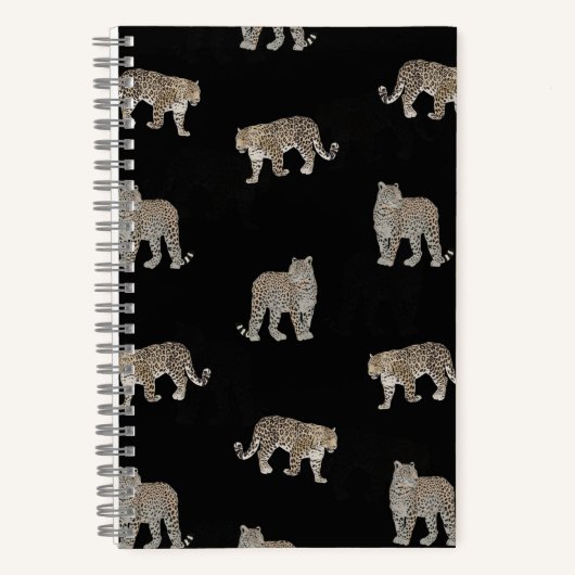 Moderne Schwarz-Glattleopard-Jungtiere Notizblock (Vorderseite)