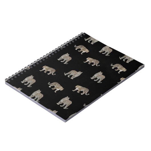 Moderne Schwarz-Glattleopard-Jungtiere Notizblock (Linke Seite)