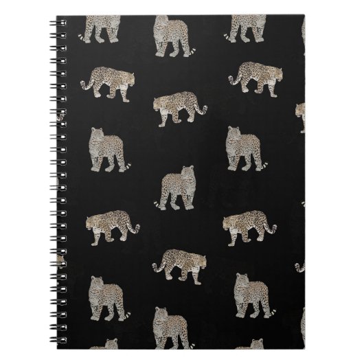 Moderne Schwarz-Glattleopard-Jungtiere Notizblock (Vorderseite)