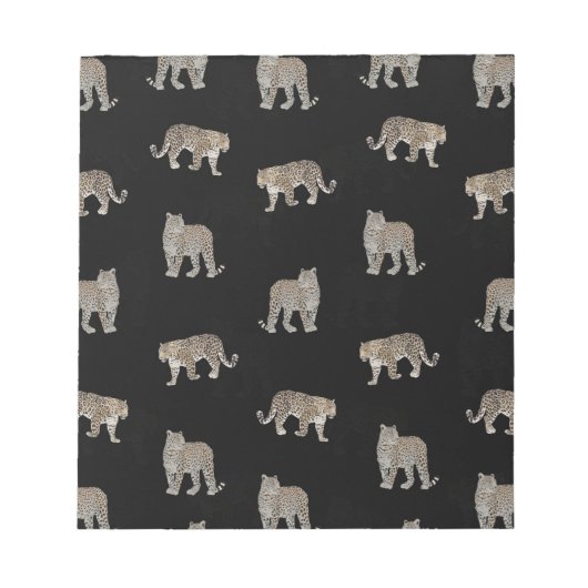 Moderne Schwarz-Glattleopard-Jungtiere Notizblock (Vorderseite)