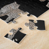 Moderne Schwarz-Glattleopard-Jungtiere Puzzle (Seite)