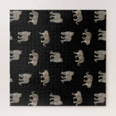 Moderne Schwarz-Glattleopard-Jungtiere Puzzle (Horizontal)