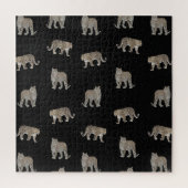 Moderne Schwarz-Glattleopard-Jungtiere Puzzle (Vertikal)