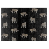 Moderne Schwarz-Glattleopard-Jungtiere Schneidebrett (Vorderseite)