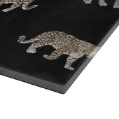 Moderne Schwarz-Glattleopard-Jungtiere Schneidebrett (Ecke)