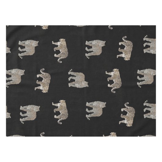 Moderne Schwarz-Glattleopard-Jungtiere Tischdecke (Vorderseite (Horizontal))