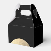 Moderne Schwarz/Gold Abstrakte Hochzeit Geschenkschachtel (Rückseite)