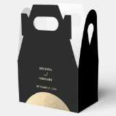 Moderne Schwarz/Gold Abstrakte Hochzeit Geschenkschachtel (Geöffnet)