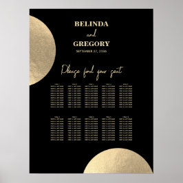 Moderne Schwarz/Gold Abstrakte Hochzeitsstift Poster