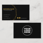 Moderne Schwarz/Gold Berufliche Visitenkarte (Vorne/Hinten)