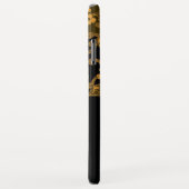 Moderne Schwarz-Gold-Blumen | Personalisierter Nam Case-Mate iPhone Hülle (Hinten/Rechts)