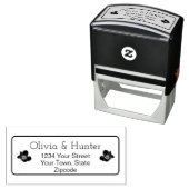 Moderne Schwarz-Gold-Blumenhochzeit Permastempel (Beispiel)