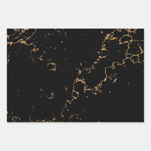 Moderne Schwarz-Gold-Dusty Geschenkpapier Set (Vorderseite)