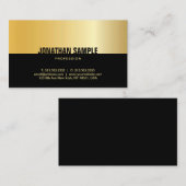 Moderne Schwarz-Gold-Elegante Berufliche Vorlage Visitenkarte (Vorne/Hinten)
