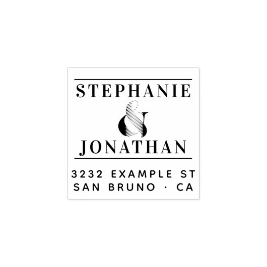 Moderne Schwarz & Gold Elegante Typografie Verlobu Gummistempel (Prägung)