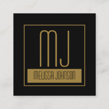 Moderne Schwarz & Gold erste Monogram Social Media