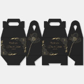 Moderne Schwarz-Gold-Flora Hochzeit Vielen Dank Geschenkschachtel (Ungeklappt)