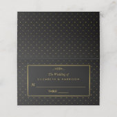 Moderne Schwarz-Gold-Foil-Effekt Hochzeit Platzkarte (Außenseite Aufgefaltet)