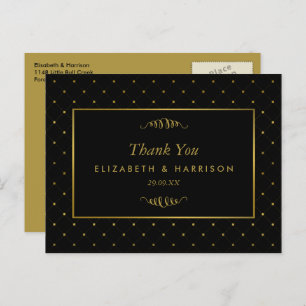 Moderne Schwarz & Gold Foil Effekt Hochzeit Vielen Postkarte