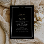 Moderne Schwarz-Gold-Foil-Hochzeitsfeier / JEDE Folieneinladung