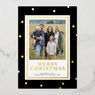 Moderne Schwarz-Gold Found Weihnachtskarte Folien Feiertagskarte