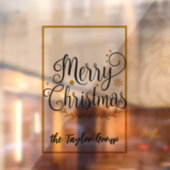 Moderne Schwarz & Gold Frohe Weihnachten Fensteraufkleber (Blatt 2)