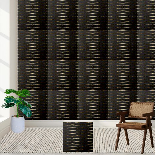 Moderne Schwarz-Gold Geometric-Hexagon-Tile Fliese