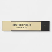 Moderne Schwarz-Gold-Glamour-Vorlage Türschild (Vorderseite )