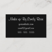 Moderne Schwarz-Gold-Glitzer-Lipstick Visitenkarte (Rückseite)