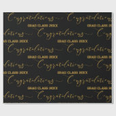 Moderne Schwarz-Gold-Glückwünsche an die Abschlüss Geschenkpapier (Flach)