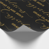 Moderne Schwarz-Gold-Glückwünsche an die Abschlüss Geschenkpapier (Ecke)