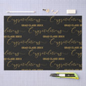 Moderne Schwarz-Gold-Glückwünsche an die Abschlüss Seidenpapier (Handwerk)