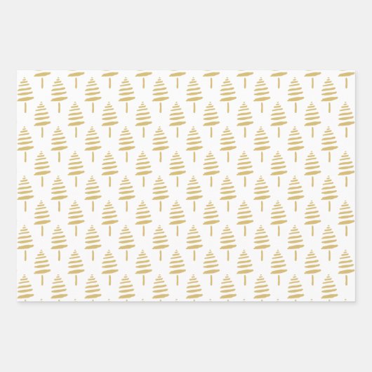 Moderne Schwarz & Gold Happy Hanukkah Trees Geschenkpapier Set (Vorderseite 3)