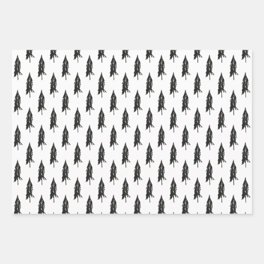 Moderne Schwarz & Gold Happy Hanukkah Trees Geschenkpapier Set (Vorderseite 2)