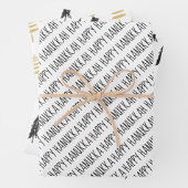 Moderne Schwarz & Gold Happy Hanukkah Trees Geschenkpapier Set (Beispiel)