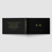 Moderne Schwarz-Gold-Hochzeit Gästebuch (Voll)