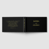 Moderne Schwarz-Gold-Hochzeit Gästebuch (Voll)