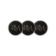 Moderne Schwarz-Gold-Initialen Elegant Mit Monogra