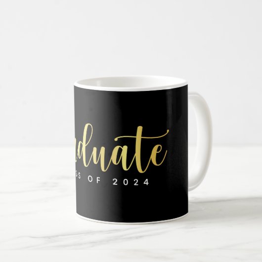 Moderne Schwarz-Gold-Klasse Kaffeetasse (VorderseiteRechts)