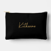 Moderne Schwarz & Gold Kosmetik Zubehörtasche (Vorderseite)