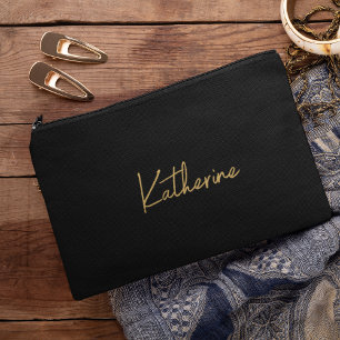 Moderne Schwarz & Gold Kosmetik Zubehörtasche