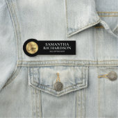 Moderne Schwarz & Gold Logos Shop Salon Mitarbeite Namensschild (Beispiel)